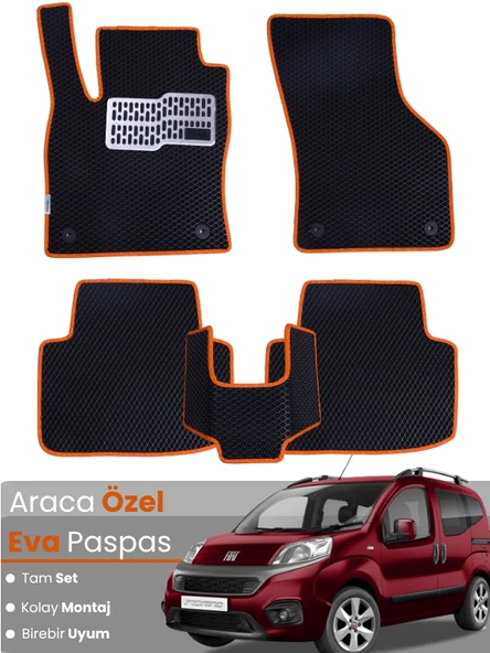 FİAT FİORİNO KOLTUKLU (2007-2021) Uyumlu EVA Paspas Tam Set–Araca Özel,Su Geçirmez ürün görseli 1