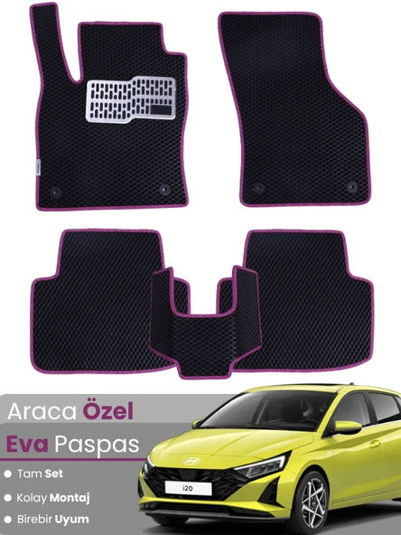 HYUNDAİ i20 (2020-2025) Uyumlu EVA Paspas Tam Set–Araca Özel,Kolay Montaj,Su Geçirmez ürün görseli 1