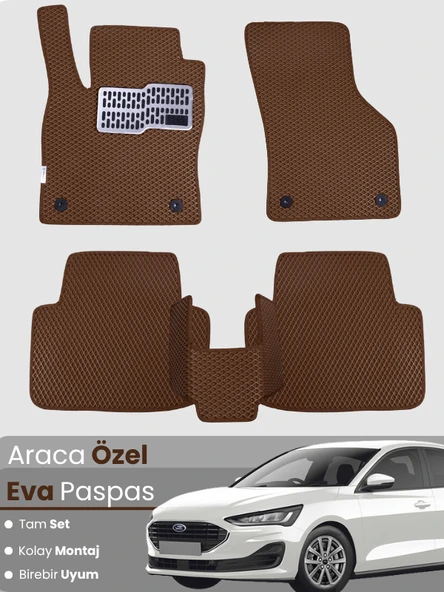 FORD FOCUS 4 (2019-2023) Uyumlu EVA Paspas Tam Set–Araca Özel,Su Geçirmez,Kolay Montaj ürün görseli 1