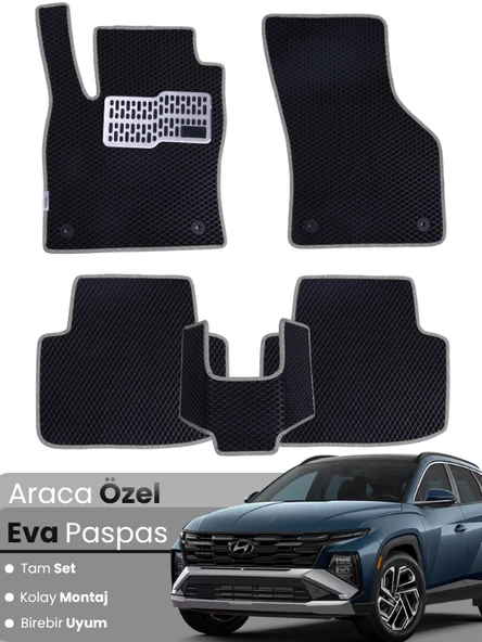 HYUNDAİ TUCSON (2020-2025) Uyumlu EVA Paspas Tam Set–Araca Özel,Kolay Montaj,Su Geçirmez ürün görseli 1