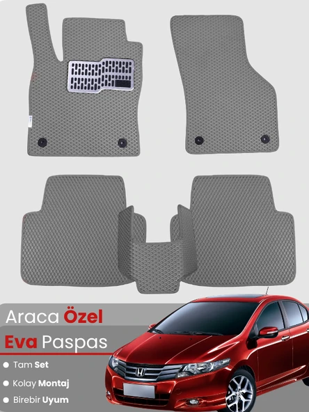 HONDA CİTY (2008-2013) Uyumlu EVA Paspas Tam Set–Araca Özel,Su Geçirmez,Kolay Montaj ürün görseli 1