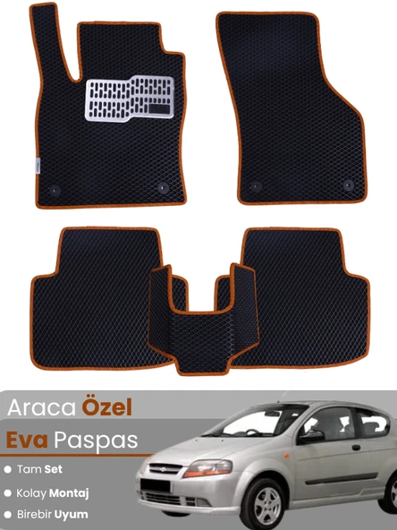 CHEVROLET KALOS (2005-2011) Uyumlu EVA Paspas Tam Set–Araca Özel,Su Geçirmez,Kolay Montaj ürün görseli 1