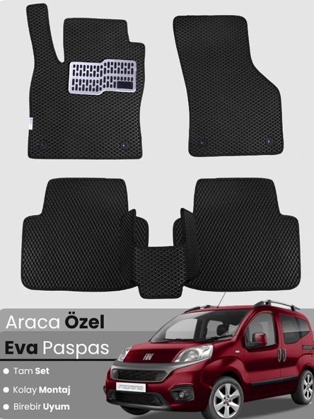 FİAT FİORİNO KOLTUKLU (2007-2021) Uyumlu EVA Paspas Tam Set–Araca Özel,Su Geçirmez ürün görseli 1