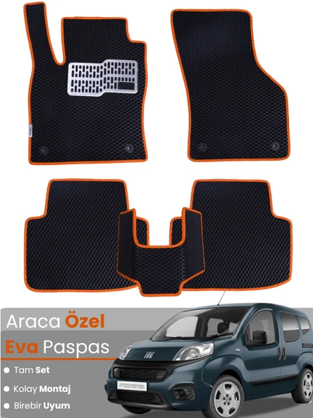 FİAT FİORİNO KOLTUKLU (2021-2025) Uyumlu EVA Paspas Tam Set–Araca Özel,Su Geçirmez ürün görseli 1
