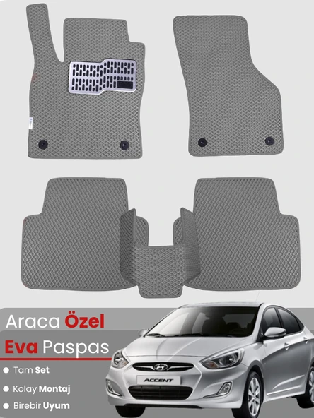 HYUNDAİ ACCENT BLUE (2011-2018) Uyumlu EVA Paspas Tam Set–Araca Özel,Kolay Montaj ürün görseli 1