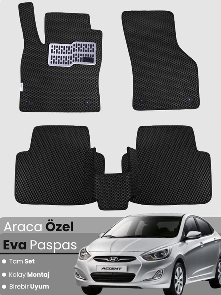 HYUNDAİ ACCENT BLUE (2011-2018) Uyumlu EVA Paspas Tam Set–Araca Özel,Kolay Montaj ürün görseli 1