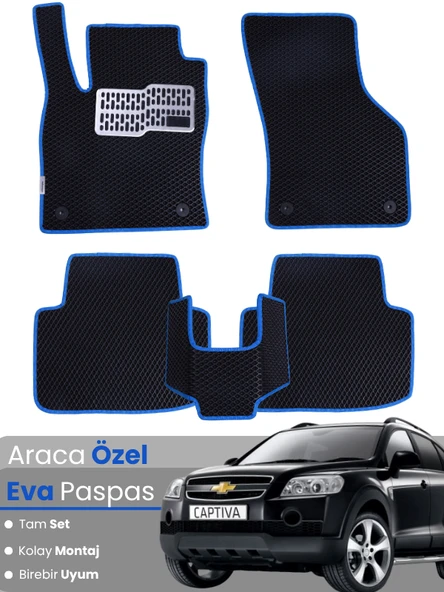 CHEVROLET CAPTİVA (2006-2011) Uyumlu EVA Paspas Tam Set–Araca Özel,Su Geçirmez,Kolay Montaj ürün görseli 1