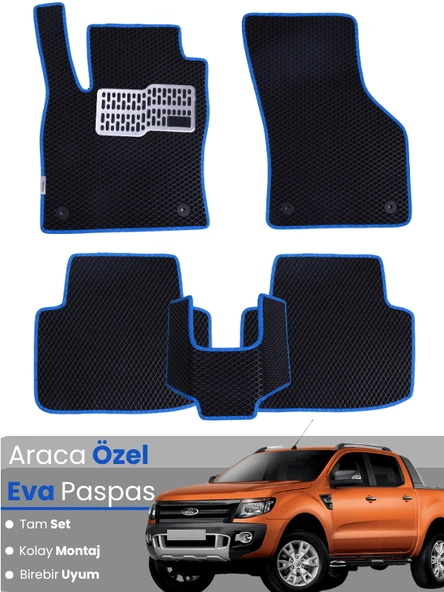 FORD RANGER (2012-2021) Uyumlu EVA Paspas Tam Set–Araca Özel,Su Geçirmez,Kolay Montaj ürün görseli 1