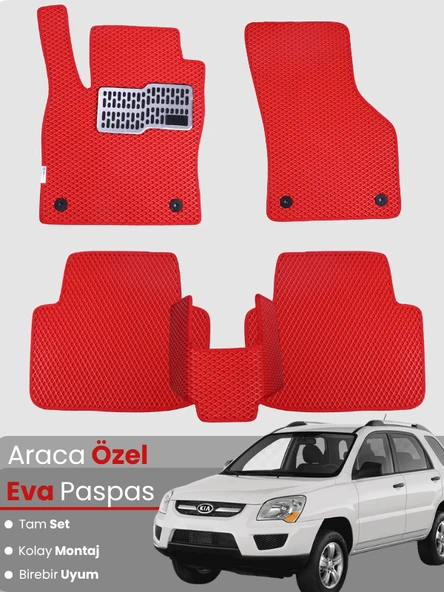 KİA SPORTAGE (2004-2010) Uyumlu EVA Paspas Tam Set–Araca Özel,Kolay Montaj,Su Geçirmez ürün görseli 1