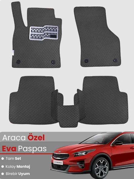KİA XCEED (2019-2025) Uyumlu EVA Paspas Tam Set–Araca Özel,Kolay Montaj,Su Geçirmez ürün görseli 1