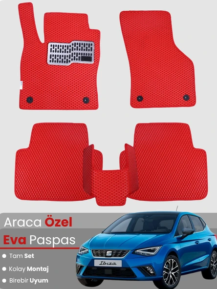SEAT IBİZA (2017-2025) Uyumlu EVA Paspas Tam Set–Oto Paspas,Araca Özel,Kolay Montaj ürün görseli 1
