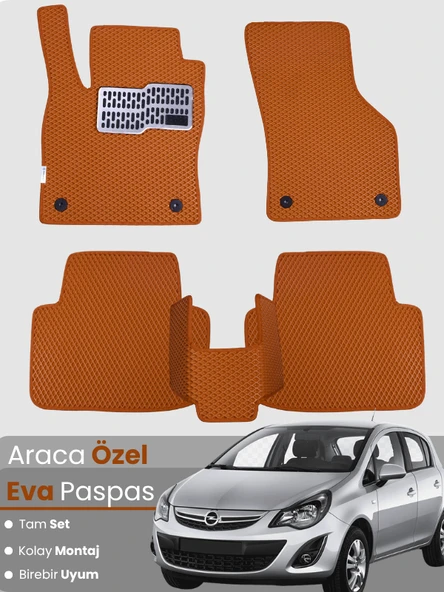 OPEL CORSA D (2006-2014) Uyumlu EVA Paspas Tam Set–Araca Özel,Kolay Montaj,Oto Paspas ürün görseli 1