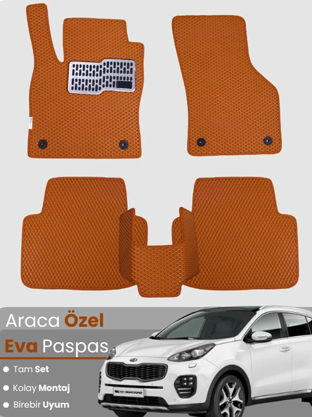 KİA SPORTAGE (2015-2021) Uyumlu EVA Paspas Tam Set–Araca Özel,Kolay Montaj,Su Geçirmez ürün görseli 1