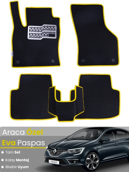RENAULT MEGANE 4 SEDAN (2016-2025) Uyumlu EVA Paspas Tam Set–Oto Paspas,Araca Özel ürün görseli 1