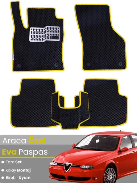 ALFA ROMEO 156 (1997-2006) Uyumlu EVA Paspas Tam Set–Araca Özel,Kolay Montaj,Su Geçirmez ürün görseli 1