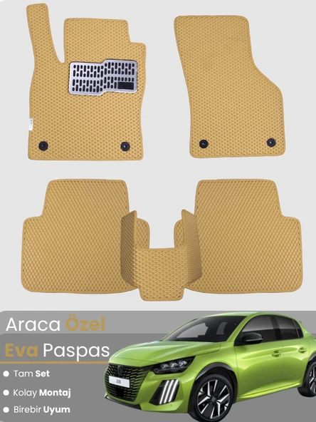 PEUGEOT 208 (2019-2025) Uyumlu EVA Paspas Tam Set–Araca Özel,Oto Paspas,Kolay Montaj ürün görseli 1