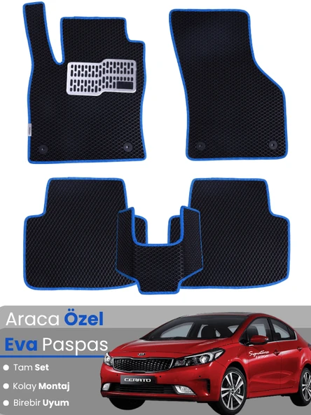 KİA CERATO (2013-2018) Uyumlu EVA Paspas Tam Set–Araca Özel,Kolay Montaj,Su Geçirmez ürün görseli 1
