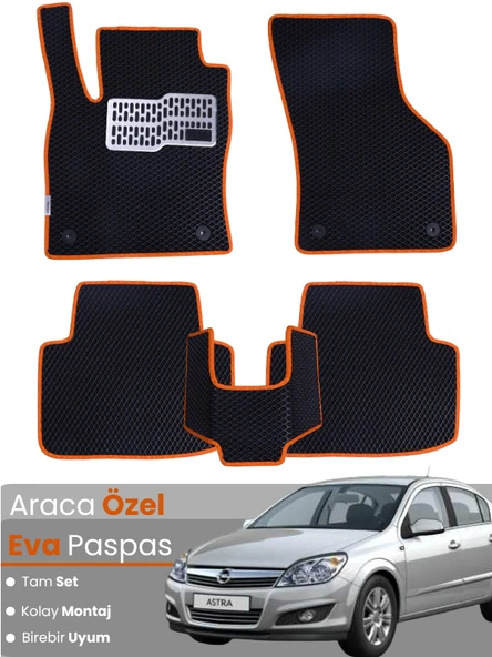 OPEL ASTRA H SEDAN (2004-2010) Uyumlu EVA Paspas Tam Set–Araca Özel,Kolay Montaj,Su Geçirmez ürün görseli 1
