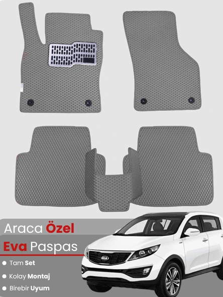 KİA SPORTAGE (2010-2015) Uyumlu EVA Paspas Tam Set–Araca Özel,Kolay Montaj,Su Geçirmez ürün görseli 1