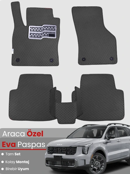 KİA SORENTO 5 KİŞİLİK (2022-2025) Uyumlu EVA Paspas Tam Set–Araca Özel,Kolay Montaj,Su Geçirmez ürün görseli 1
