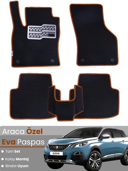 PEUGEOT 5008 (2009-2016) Uyumlu EVA Paspas Tam Set–Araca Özel,Oto Paspas ürün görseli 1