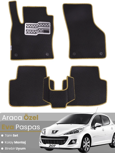 PEUGEOT 207 COUPE (2006-2014) Uyumlu EVA Paspas Tam Set–Araca Özel,Oto Paspas,Kolay Montaj ürün görseli 1