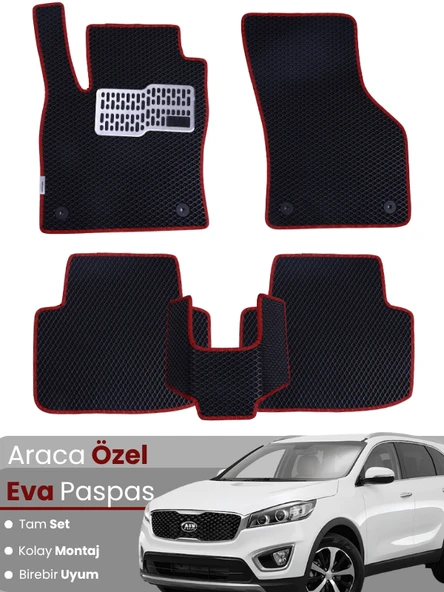 KİA SORENTO 5 KİŞİLİK (2015-2021) Uyumlu EVA Paspas Tam Set–Araca Özel,Kolay Montaj,Su Geçirmez ürün görseli 1