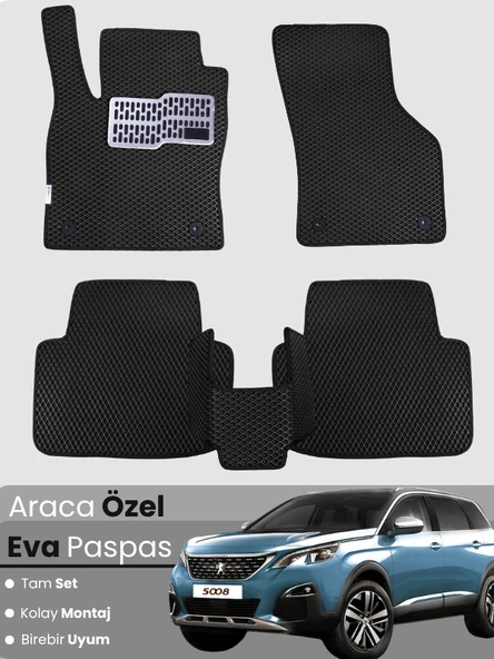 PEUGEOT 5008 (2009-2016) Uyumlu EVA Paspas Tam Set–Araca Özel,Oto Paspas ürün görseli 1