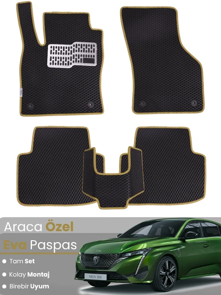 PEUGEOT 308 (2022-2025) Uyumlu EVA Paspas Tam Set–Araca Özel,Kolay Montaj,Su Geçirmez ürün görseli 1