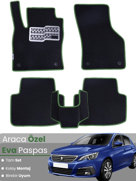 PEUGEOT 308 (2013-2022) Uyumlu EVA Paspas Tam Set–Araca Özel,Oto Paspas,Kolay Montaj ürün görseli 1
