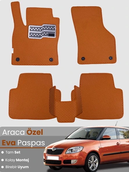 SKODA FABİA 2 (2007-2014) Uyumlu EVA Paspas Tam Set–Oto Paspas,Araca Özel,Kolay Montaj ürün görseli 1