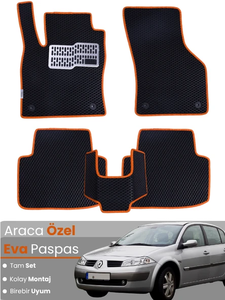 RENAULT MEGANE 2 SEDAN (2002-2008) Uyumlu EVA Paspas Tam Set–Oto Paspas,Araca Özel ürün görseli 1