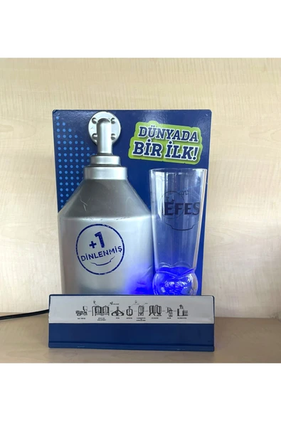 SANAT TACİRİ + 1 BİRA BARDAĞI IŞIKLI STAND IŞIKLI TABELA !! BARDAK HARİÇ !! ürün görseli 1