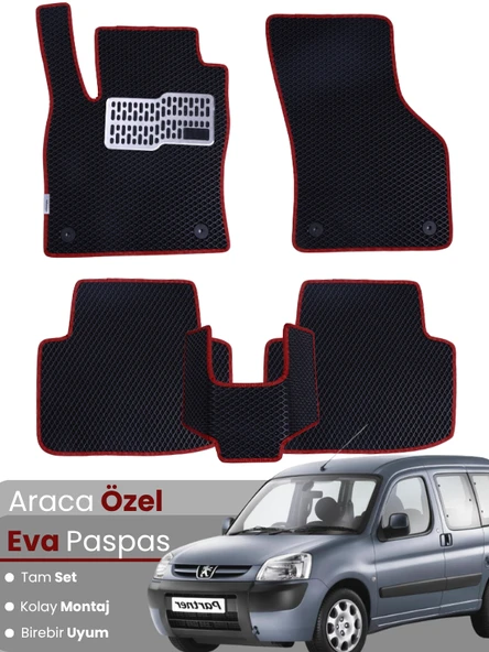 PEUGEOT PARTNER (1996-2008) Uyumlu EVA Paspas Tam Set–Araca Özel,Oto Paspas ürün görseli 1