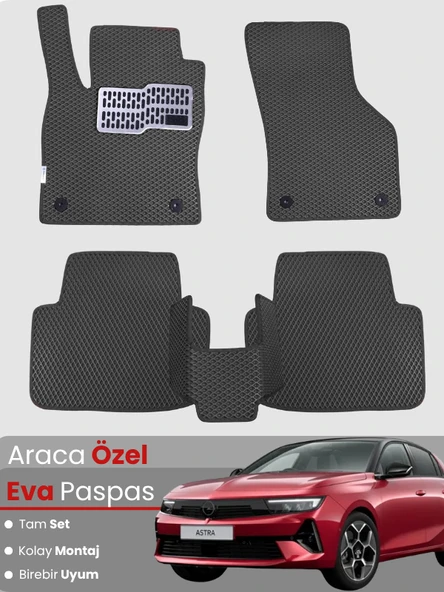 OPEL ASTRA L ELEKTRİKLİ (2022-2025) Uyumlu EVA Paspas Tam Set–Araca Özel,Kolay Montaj ürün görseli 1