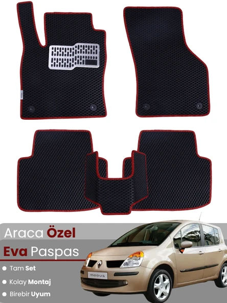 RENAULT MODUS (2004-2008) Uyumlu EVA Paspas Tam Set–Oto Paspas,Araca Özel,Kolay Montaj ürün görseli 1