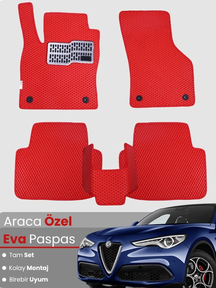 ALFA ROMEO GİULİETTA (2014-2024) Uyumlu EVA Paspas Tam Set–Araca Özel,Kolay Montaj,Su Geçirmez ürün görseli 1