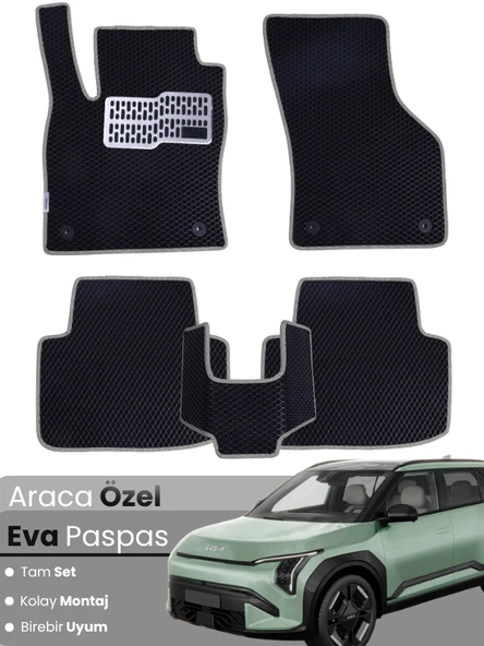 KİA EV3 (2024-2025) Uyumlu EVA Paspas Tam Set–Araca Özel,Kolay Montaj,Su Geçirmez ürün görseli 1