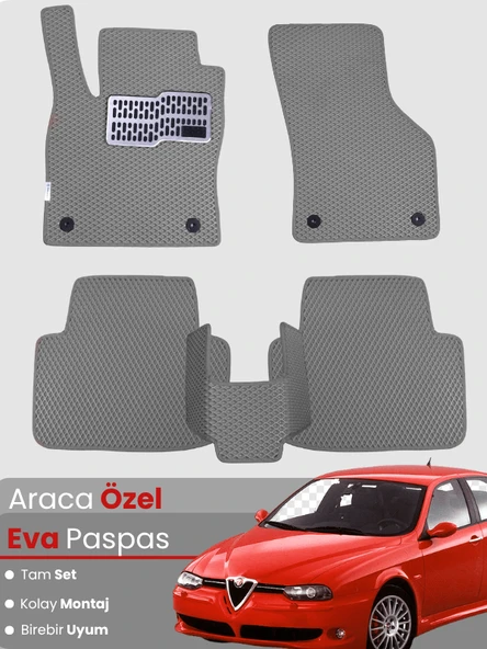 ALFA ROMEO 156 (1997-2006) Uyumlu EVA Paspas Tam Set–Araca Özel,Kolay Montaj,Su Geçirmez ürün görseli 1