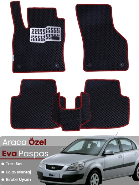 KİA RİO SEDAN (2005-2011) Uyumlu EVA Paspas Tam Set–Araca Özel,Kolay Montaj,Su Geçirmez ürün görseli 1