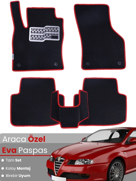ALFA ROMEO GT COUPE (2003-2010) Uyumlu EVA Paspas Tam Set–Araca Özel,Kolay Montaj,Su Geçirmez ürün görseli 1