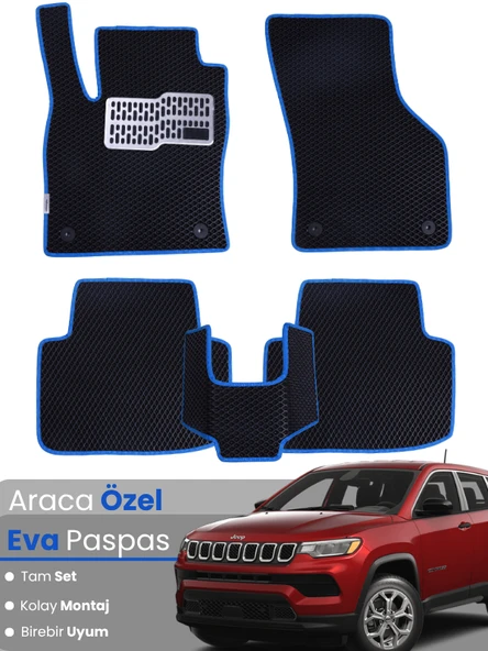 JEEP COMPASS (2017-2025) Uyumlu EVA Paspas Tam Set–Araca Özel,Kolay Montaj,Su Geçirmez ürün görseli 1