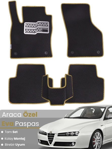 ALFA ROMEO 159 (2005-2011) Uyumlu EVA Paspas Tam Set–Araca Özel,Kolay Montaj,Su Geçirmez ürün görseli 1