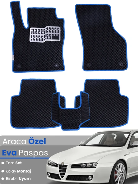 ALFA ROMEO 159 (2005-2011) Uyumlu EVA Paspas Tam Set–Araca Özel,Kolay Montaj,Su Geçirmez ürün görseli 1