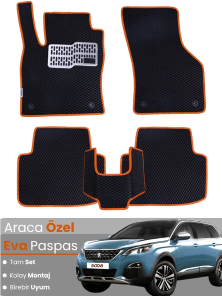 PEUGEOT 5008 (2009-2016) Uyumlu EVA Paspas Tam Set–Araca Özel,Oto Paspas ürün görseli 1
