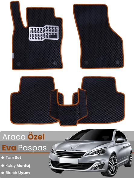 PEUGEOT 308 (2007-2012) Uyumlu EVA Paspas Tam Set–Araca Özel,Oto Paspas,Kolay Montaj ürün görseli 1