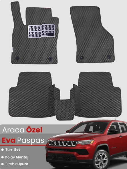 JEEP COMPASS (2017-2025) Uyumlu EVA Paspas Tam Set–Araca Özel,Kolay Montaj,Su Geçirmez ürün görseli 1