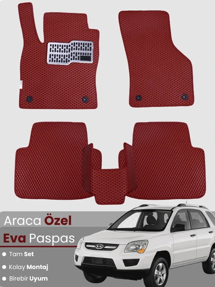 KİA SPORTAGE (2004-2010) Uyumlu EVA Paspas Tam Set–Araca Özel,Kolay Montaj,Su Geçirmez ürün görseli 1