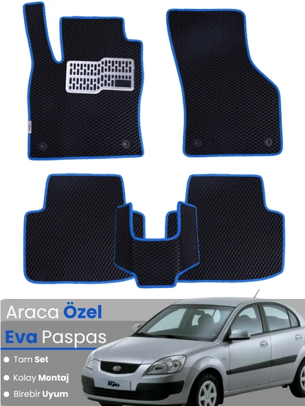 KİA RİO SEDAN (2005-2011) Uyumlu EVA Paspas Tam Set–Araca Özel,Kolay Montaj,Su Geçirmez ürün görseli 1