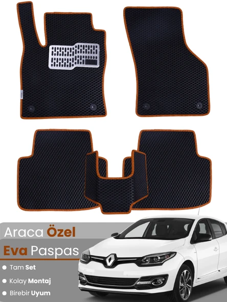 RENAULT MEGANE 3 HATCHBACK (2008-2016) Uyumlu EVA Paspas Tam Set–Oto Paspas,Araca Özel ürün görseli 1